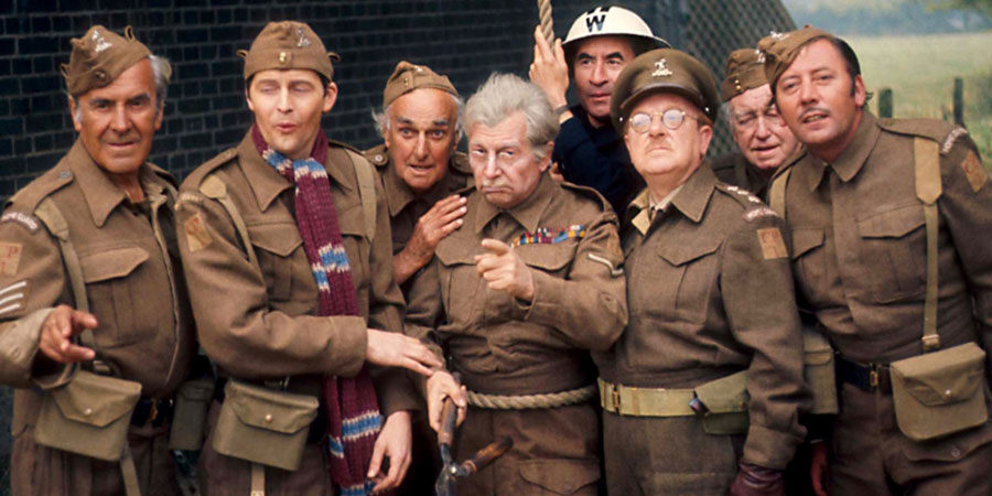 Dad's Army. Image shows from L to R: Sergeant Wilson (John Le Mesurier), Private Pike (Ian Lavender), Private Frazer (John Laurie), Lance Corporal Jones (Clive Dunn), Chief A.R.P. Warden Hodges (Bill Pertwee), Captain Mainwaring (Arthur Lowe), Private Godfrey (Arnold Ridley), Private Walker (James Beck). Copyright: BBC. Dad's Army. Image shows from L to R: Sergeant Wilson (John Le Mesurier), Private Pike (Ian Lavender), Private Frazer (John Laurie), Lance Corporal Jones (Clive Dunn), Chief A.R.P. Warden Hodges (Bill Pertwee), Captain Mainwaring (Arthur Lowe), Private Godfrey (Arnold Ridley), Private Walker (James Beck). Copyright: BBC.
