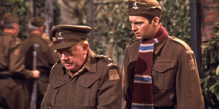 Dad's Army. Image shows from L to R: Captain Mainwaring (Arthur Lowe), Private Pike (Ian Lavender). Copyright: BBC. Dad's Army. Image shows from L to R: Captain Mainwaring (Arthur Lowe), Private Pike (Ian Lavender). Copyright: BBC.