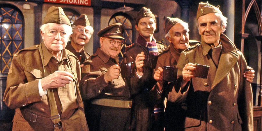 Dad's Army. Image shows from L to R: Private Godfrey (Arnold Ridley), Lance Corporal Jones (Clive Dunn), Captain Mainwaring (Arthur Lowe), Private Pike (Ian Lavender), Private Pike (Ian Lavender), Private Frazer (John Laurie), Sergeant Wilson (John Le Mesurier). Copyright: BBC. Dad's Army. Image shows from L to R: Private Godfrey (Arnold Ridley), Lance Corporal Jones (Clive Dunn), Captain Mainwaring (Arthur Lowe), Private Pike (Ian Lavender), Private Pike (Ian Lavender), Private Frazer (John Laurie), Sergeant Wilson (John Le Mesurier). Copyright: BBC.