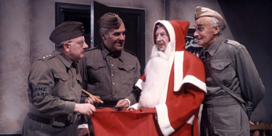 Dad's Army. Image shows from L to R: Captain Mainwaring (Arthur Lowe), Sergeant Wilson (John Le Mesurier), Lance Corporal Jones (Clive Dunn), Private Frazer (John Laurie). Copyright: BBC. Dad's Army. Image shows from L to R: Captain Mainwaring (Arthur Lowe), Sergeant Wilson (John Le Mesurier), Lance Corporal Jones (Clive Dunn), Private Frazer (John Laurie). Copyright: BBC.