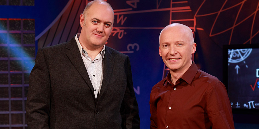 Dara O Briain: School Of Hard Sums. Image shows from L to R: Dara O Briain, Marcus du Sautoy. Dara O Briain: School Of Hard Sums. Image shows from L to R: Dara O Briain, Marcus du Sautoy.