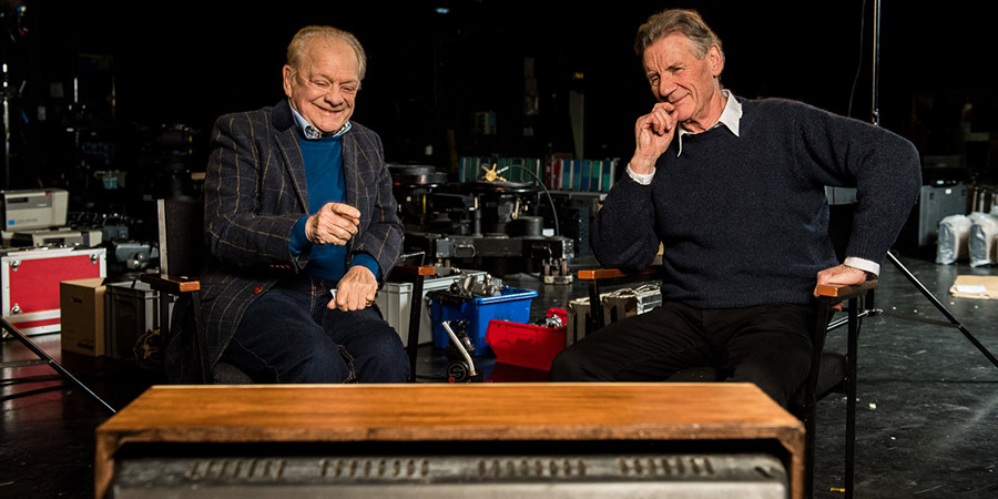 David Jason: My Life On Screen. Image shows from L to R: David Jason, Michael Palin. Copyright: Shiver Productions. David Jason: My Life On Screen. Image shows from L to R: David Jason, Michael Palin. Copyright: Shiver Productions.