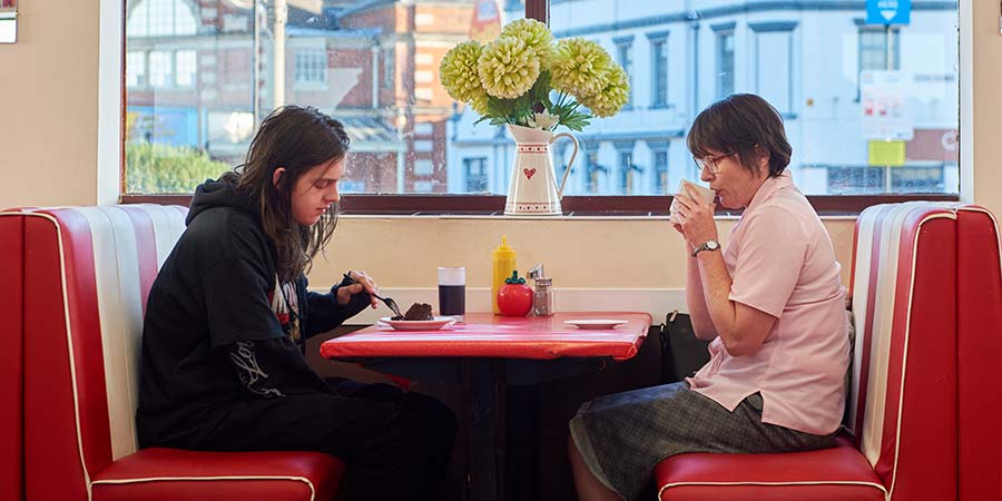 Days Of The Bagnold Summer. Image shows from L to R: Daniel Bagnold (Earl Cave), Sue Bagnold (Monica Dolan). Copyright: Altitude Film Entertainment. Days Of The Bagnold Summer. Image shows from L to R: Daniel Bagnold (Earl Cave), Sue Bagnold (Monica Dolan). Copyright: Altitude Film Entertainment.