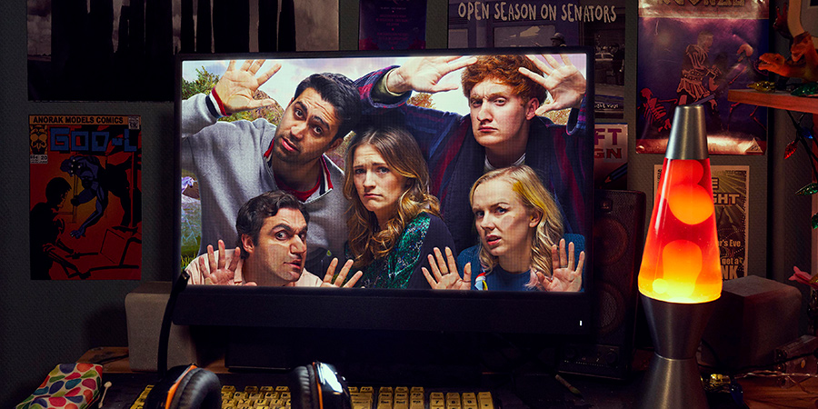 Dead Pixels. Image shows from L to R: Usman (Sargon Yelda), Russell (David Mumeni), Alison (Charlotte Ritchie), Nicholas 'Nicky' Kettle (Will Merrick), Megan 'Meg' Jefferies (Alexa Davies). Dead Pixels. Image shows from L to R: Usman (Sargon Yelda), Russell (David Mumeni), Alison (Charlotte Ritchie), Nicholas 'Nicky' Kettle (Will Merrick), Megan 'Meg' Jefferies (Alexa Davies).