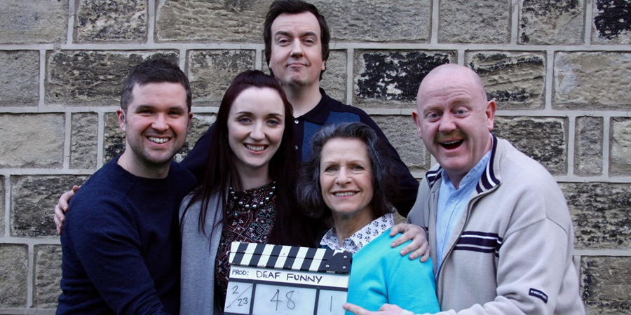 Deaf Funny. Image shows from L to R: Charlie Swinbourne, Rebecca Withey, Ben Rufus Green, Jean St. Clair, John Smith. Deaf Funny. Image shows from L to R: Charlie Swinbourne, Rebecca Withey, Ben Rufus Green, Jean St. Clair, John Smith.