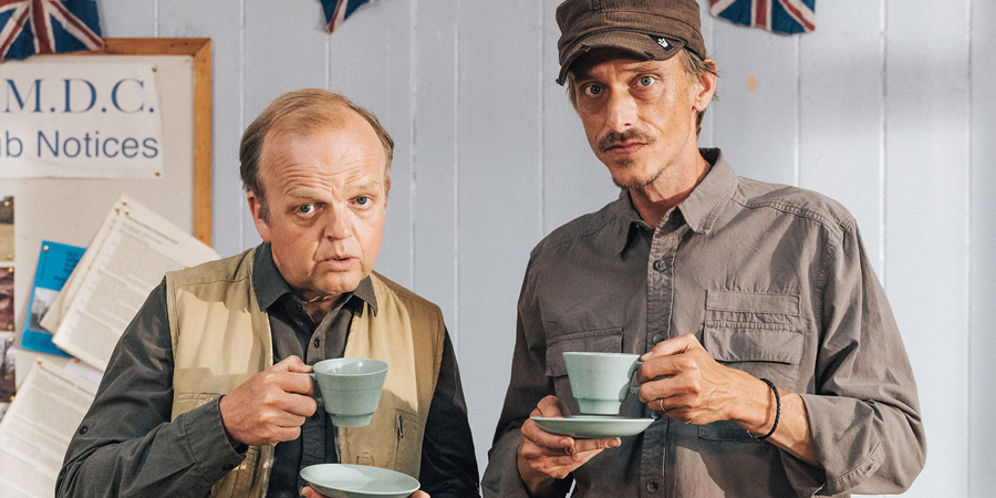 Detectorists. Image shows from L to R: Lance Stater (Toby Jones), Andy Stone (Mackenzie Crook). Detectorists. Image shows from L to R: Lance Stater (Toby Jones), Andy Stone (Mackenzie Crook).