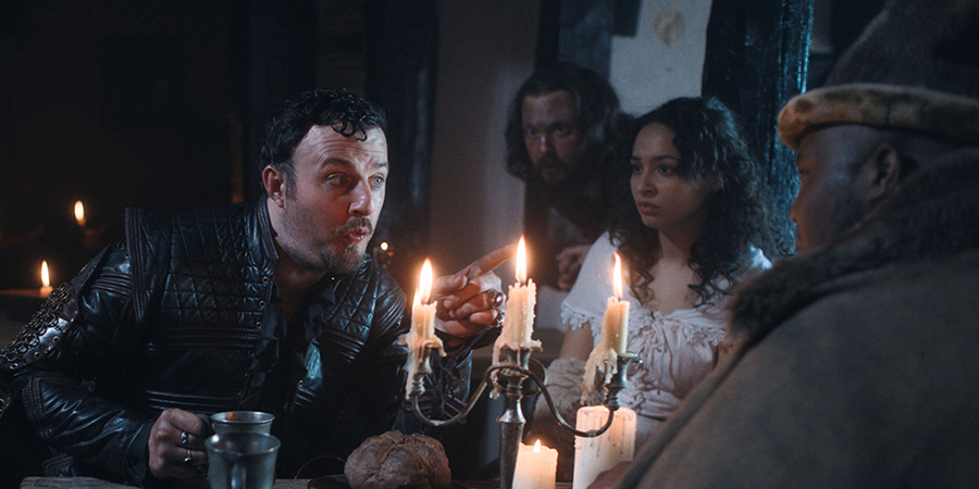 Don Rodolfo. Image shows from L to R: Don Rodolfo (Ciarán Dowd), Philipo (Owen Roberts), Margarita (Abbie Hern), Pablito (Francis Ezekiel). Copyright: Avalon Television. Don Rodolfo. Image shows from L to R: Don Rodolfo (Ciarán Dowd), Philipo (Owen Roberts), Margarita (Abbie Hern), Pablito (Francis Ezekiel). Copyright: Avalon Television.