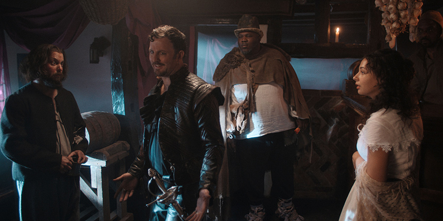Don Rodolfo. Image shows from L to R: Philipo (Owen Roberts), Don Rodolfo (Ciarán Dowd), Pablito (Francis Ezekiel), Margarita (Abbie Hern). Copyright: Avalon Television. Don Rodolfo. Image shows from L to R: Philipo (Owen Roberts), Don Rodolfo (Ciarán Dowd), Pablito (Francis Ezekiel), Margarita (Abbie Hern). Copyright: Avalon Television.