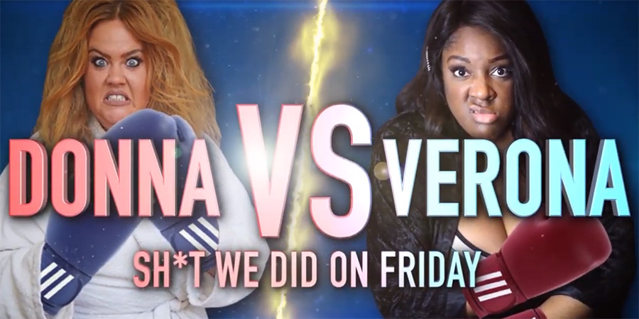 Donna Vs Verona. Image shows from L to R: Donna Preston, Verona Rose. Copyright: Rumpus Media. Donna Vs Verona. Image shows from L to R: Donna Preston, Verona Rose. Copyright: Rumpus Media.