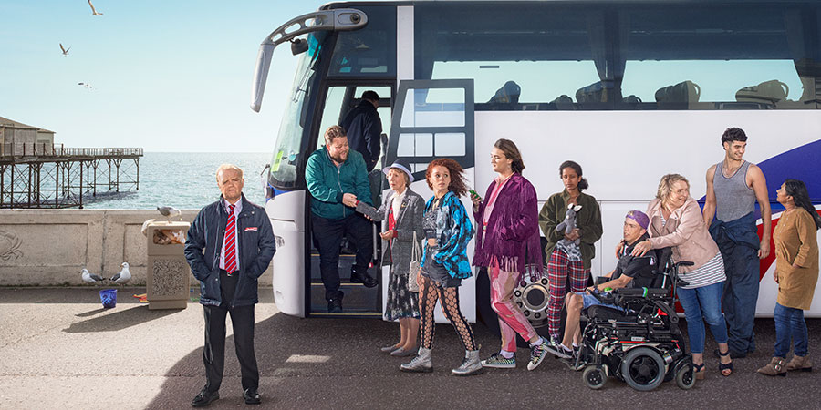 Don't Forget The Driver. Image shows from L to R: Peter Green (Toby Jones), Squeaky Dave (Danny Kirrane), Joy (Marcia Warren), Kayla (Erin Kellyman), Bradley (Jo Eaton-Kent), Rita (Luwam Teklizgi), Kieran (Wills Whittington), Fran (Claire Rushbrook), Lech (Dino Kelly), Manju (Bharti Patel). Don't Forget The Driver. Image shows from L to R: Peter Green (Toby Jones), Squeaky Dave (Danny Kirrane), Joy (Marcia Warren), Kayla (Erin Kellyman), Bradley (Jo Eaton-Kent), Rita (Luwam Teklizgi), Kieran (Wills Whittington), Fran (Claire Rushbrook), Lech (Dino Kelly), Manju (Bharti Patel).
