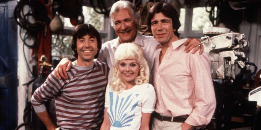 Don't Rock The Boat. Image shows from L to R: Billy (David Janson), Jack Hoxton (Nigel Davenport), Dixie (Sheila White), Les (John Price). Copyright: Thames Television. Don't Rock The Boat. Image shows from L to R: Billy (David Janson), Jack Hoxton (Nigel Davenport), Dixie (Sheila White), Les (John Price). Copyright: Thames Television.