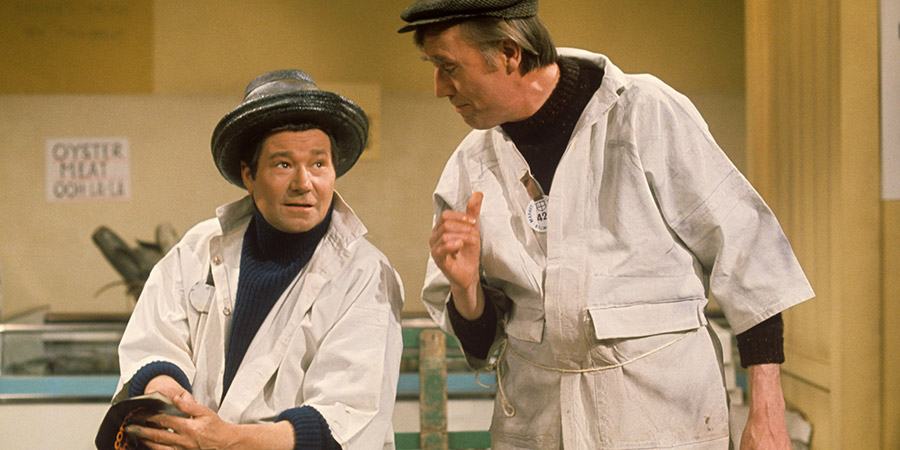 Down The 'Gate. Image shows from L to R: Reg Furnell (Reg Varney), Len Peacock (Tony Melody). Copyright: Associated Television. Down The 'Gate. Image shows from L to R: Reg Furnell (Reg Varney), Len Peacock (Tony Melody). Copyright: Associated Television.