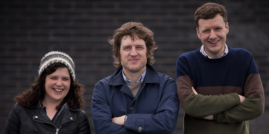 Elis James's Guide To Machynlleth. Image shows from L to R: Llinos Mai, Elis James, Benjamin Partridge. Elis James's Guide To Machynlleth. Image shows from L to R: Llinos Mai, Elis James, Benjamin Partridge.