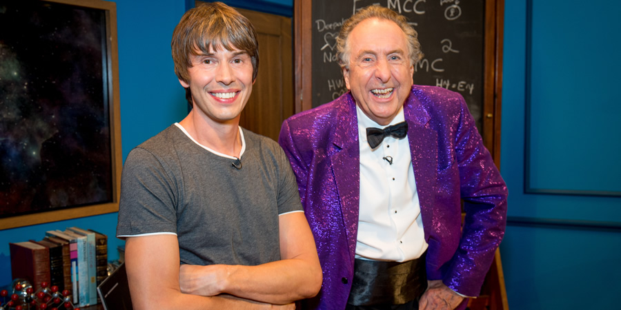 The Entire Universe. Image shows from L to R: Brian Cox, Eric Idle. Copyright: BBC / Guy Levy. The Entire Universe. Image shows from L to R: Brian Cox, Eric Idle. Copyright: BBC / Guy Levy.