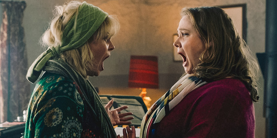 Falling For Figaro. Image shows from L to R: Meghan Geoffrey-Bishop (Joanna Lumley), Millie (Danielle Macdonald). Copyright: Entertainment One. Falling For Figaro. Image shows from L to R: Meghan Geoffrey-Bishop (Joanna Lumley), Millie (Danielle Macdonald). Copyright: Entertainment One.