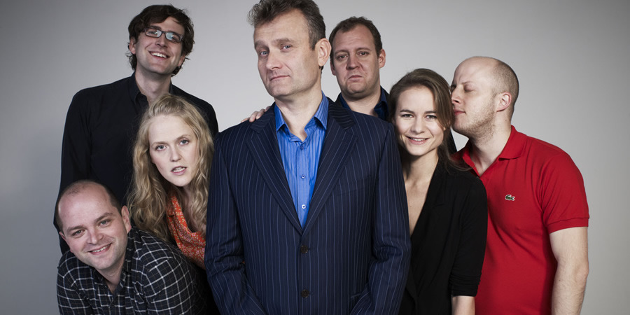 Fast And Loose. Image shows from L to R: David Armand, Humphrey Ker, Pippa Evans, Hugh Dennis, Justin Edwards, Laura Solon, Marek Larwood. Copyright: Angst Productions. Fast And Loose. Image shows from L to R: David Armand, Humphrey Ker, Pippa Evans, Hugh Dennis, Justin Edwards, Laura Solon, Marek Larwood. Copyright: Angst Productions.