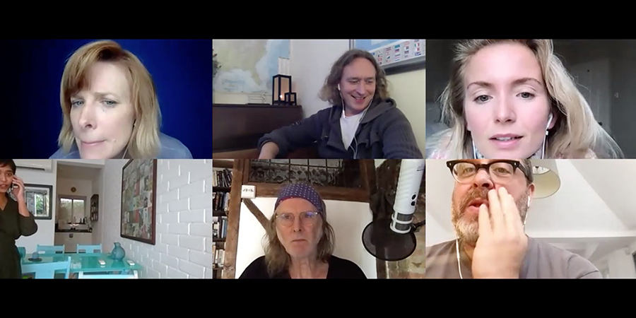Film Club. Image shows from L to R: Shauna (Shauna MacDonald), Sayani (Sayani Gupta), Bonnie Prince Bob (Bonnie Prince Bob), David (David Threlfall), Sophie (Sophie Melville), Roger (Roger Evans). Film Club. Image shows from L to R: Shauna (Shauna MacDonald), Sayani (Sayani Gupta), Bonnie Prince Bob (Bonnie Prince Bob), David (David Threlfall), Sophie (Sophie Melville), Roger (Roger Evans).
