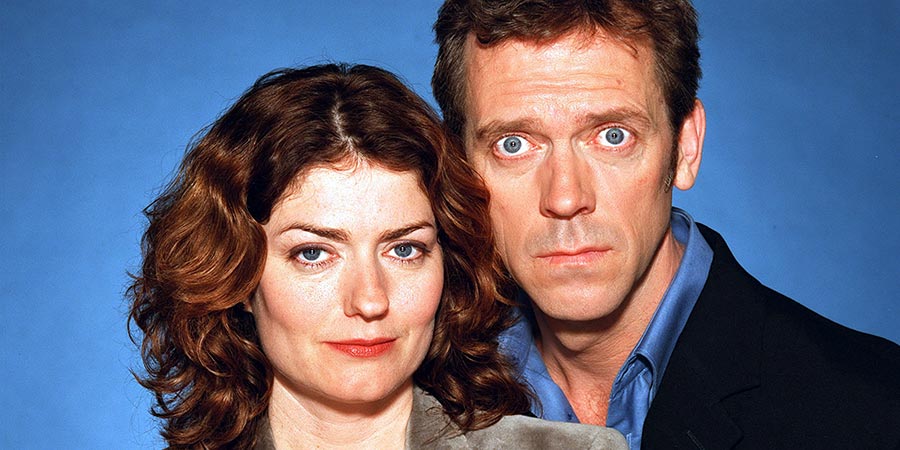 Fortysomething. Image shows from L to R: Estelle Slippery (Anna Chancellor), Paul Slippery (Hugh Laurie). Fortysomething. Image shows from L to R: Estelle Slippery (Anna Chancellor), Paul Slippery (Hugh Laurie).
