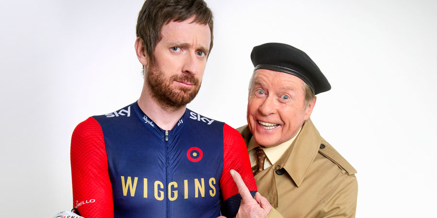 Some Mothers Do 'Ave 'Em Sport Relief 2016. Image shows from L to R: Bradley Wiggins, Frank Spencer (Michael Crawford). Copyright: BBC. Some Mothers Do 'Ave 'Em Sport Relief 2016. Image shows from L to R: Bradley Wiggins, Frank Spencer (Michael Crawford). Copyright: BBC.