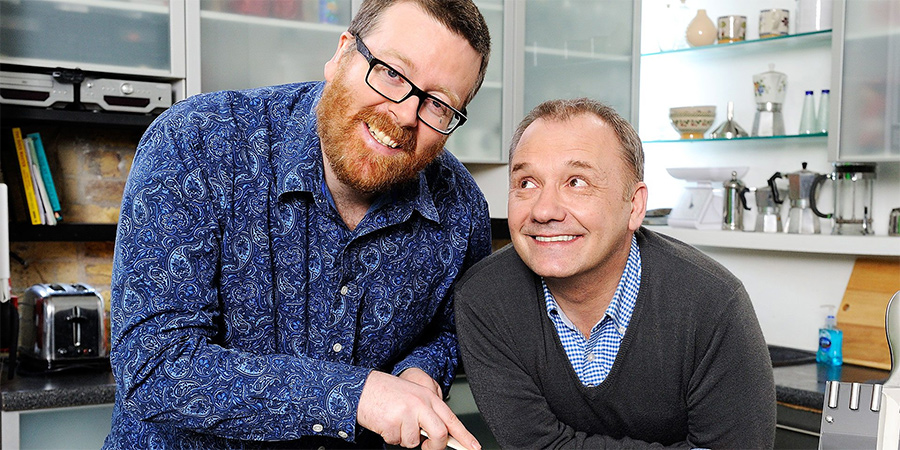 Frankie Boyle And Bob Mortimer's Cookery Show. Image shows from L to R: Frankie Boyle, Bob Mortimer. Copyright: Pett Productions. Frankie Boyle And Bob Mortimer's Cookery Show. Image shows from L to R: Frankie Boyle, Bob Mortimer. Copyright: Pett Productions.