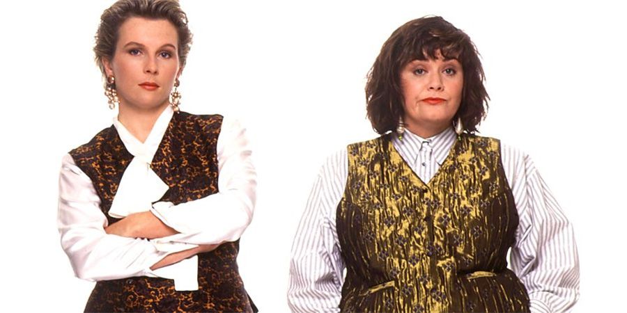 French And Saunders. Image shows from L to R: Jennifer Saunders, Dawn French. French And Saunders. Image shows from L to R: Jennifer Saunders, Dawn French.