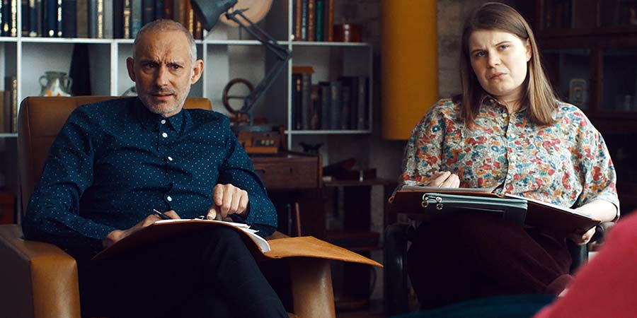 GameFace. Image shows from L to R: Graham (Karl Theobald), Frances (Eliot Salt). Copyright: Objective Productions. GameFace. Image shows from L to R: Graham (Karl Theobald), Frances (Eliot Salt). Copyright: Objective Productions.