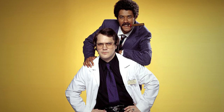 Garth Marenghi's Darkplace. Image shows from L to R: Garth Marenghi / Dr. Rick Dagless M.D. (Matthew Holness), Dean Learner / Thornton Reed (Richard Ayoade). Copyright: Avalon Television. Garth Marenghi's Darkplace. Image shows from L to R: Garth Marenghi / Dr. Rick Dagless M.D. (Matthew Holness), Dean Learner / Thornton Reed (Richard Ayoade). Copyright: Avalon Television.