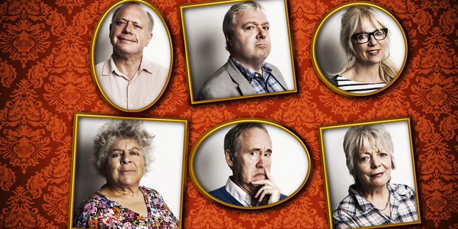 Gloomsbury. Image shows from L to R: Henry Mickleton (Jonathan Coy), Vera Sackcloth-Vest (Miriam Margolyes), DH Lollipop (John Sessions), Lionel Fox (Nigel Planer), Venus Traduces (Morwenna Banks), Ginny Fox (Alison Steadman). Copyright: Little Brother Productions. Gloomsbury. Image shows from L to R: Henry Mickleton (Jonathan Coy), Vera Sackcloth-Vest (Miriam Margolyes), DH Lollipop (John Sessions), Lionel Fox (Nigel Planer), Venus Traduces (Morwenna Banks), Ginny Fox (Alison Steadman). Copyright: Little Brother Productions.