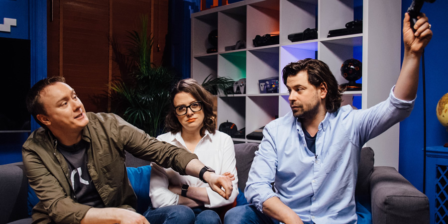 Go 8 Bit DLC. Image shows from L to R: Steve McNeil, Ellie Gibson, Sam Pamphilon. Go 8 Bit DLC. Image shows from L to R: Steve McNeil, Ellie Gibson, Sam Pamphilon.