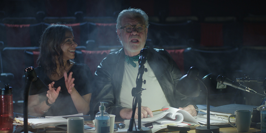 Going The Distance. Image shows from L to R: Vic (Shobna Gulati), Frank (Matthew Kelly). Going The Distance. Image shows from L to R: Vic (Shobna Gulati), Frank (Matthew Kelly).