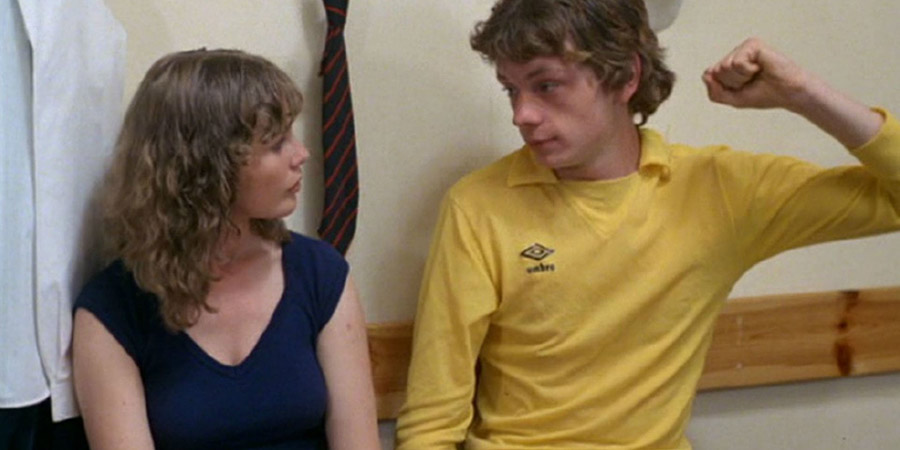 Gregory's Girl. Image shows from L to R: Dorothy (Dee Hepburn), Gregory Underwood (John Gordon Sinclair). Gregory's Girl. Image shows from L to R: Dorothy (Dee Hepburn), Gregory Underwood (John Gordon Sinclair).