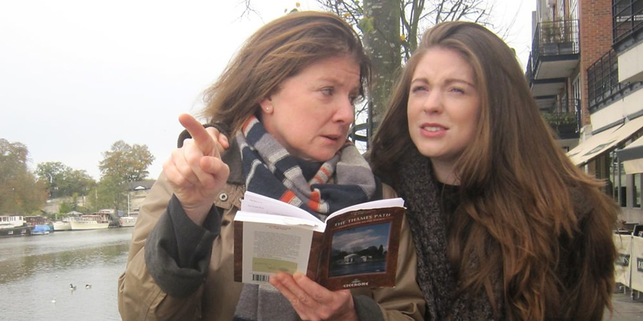 Guilt Trip. Image shows from L to R: Ros (Felicity Montagu), Laura (Olivia Nixon). Copyright: BBC. Guilt Trip. Image shows from L to R: Ros (Felicity Montagu), Laura (Olivia Nixon). Copyright: BBC.
