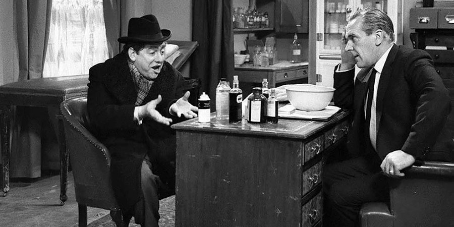 Hancock's Half Hour. Image shows from L to R: Anthony Aloysius St John Hancock (Tony Hancock), Doctor Callaghan (John Le Mesurier). Copyright: BBC. Hancock's Half Hour. Image shows from L to R: Anthony Aloysius St John Hancock (Tony Hancock), Doctor Callaghan (John Le Mesurier). Copyright: BBC.