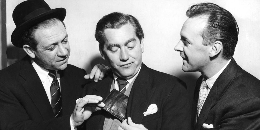 Hancock's Half Hour. Image shows from L to R: Sidney James (Sid James), Anthony Aloysius St John Hancock (Tony Hancock), Bill Kerr (Bill Kerr). Hancock's Half Hour. Image shows from L to R: Sidney James (Sid James), Anthony Aloysius St John Hancock (Tony Hancock), Bill Kerr (Bill Kerr).