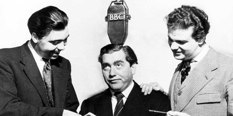 Hancock's Half Hour. Image shows from L to R: Alan Simpson, Anthony Aloysius St John Hancock (Tony Hancock), Ray Galton. Copyright: BBC. Hancock's Half Hour. Image shows from L to R: Alan Simpson, Anthony Aloysius St John Hancock (Tony Hancock), Ray Galton. Copyright: BBC.