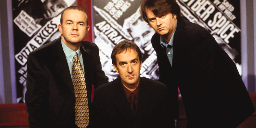 Have I Got News For You. Image shows from L to R: Ian Hislop, Angus Deayton, Paul Merton. Have I Got News For You. Image shows from L to R: Ian Hislop, Angus Deayton, Paul Merton.