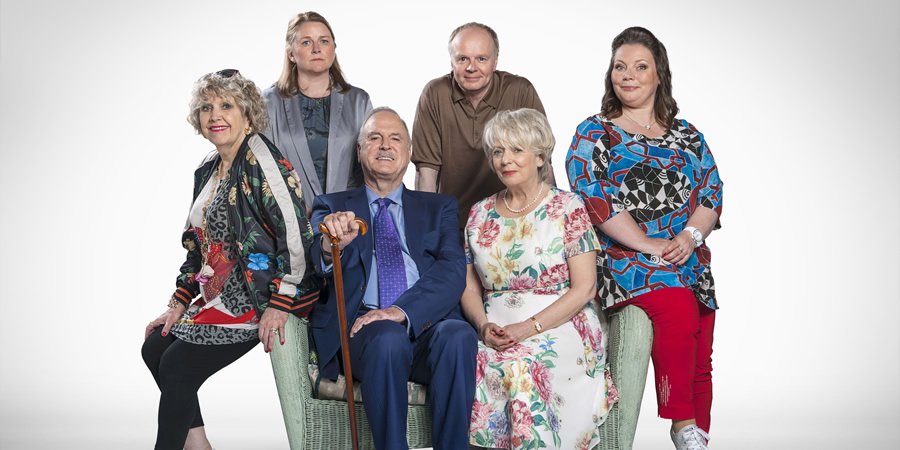 Hold The Sunset. Image shows from L to R: Queenie Gale (Anne Reid), Wendy Stevens (Rosie Cavaliero), Phil (John Cleese), Roger (Jason Watkins), Edith (Alison Steadman), Sandra (Joanna Scanlan). Copyright: BBC. Hold The Sunset. Image shows from L to R: Queenie Gale (Anne Reid), Wendy Stevens (Rosie Cavaliero), Phil (John Cleese), Roger (Jason Watkins), Edith (Alison Steadman), Sandra (Joanna Scanlan). Copyright: BBC.