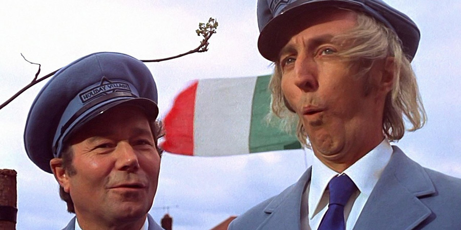 Holiday On The Buses. Image shows from L to R: Stan Butler (Reg Varney), Jack Harper (Bob Grant). Holiday On The Buses. Image shows from L to R: Stan Butler (Reg Varney), Jack Harper (Bob Grant).