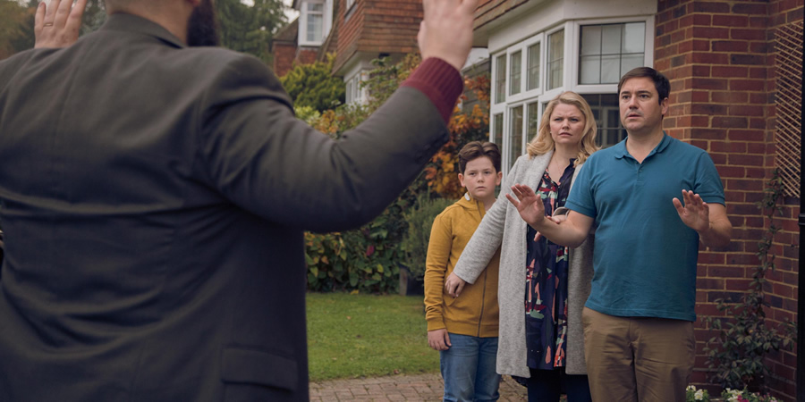 Home. Image shows from L to R: John (Oaklee Pendergast), Katy (Rebekah Staton), Peter (Rufus Jones). Home. Image shows from L to R: John (Oaklee Pendergast), Katy (Rebekah Staton), Peter (Rufus Jones).