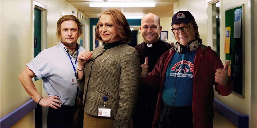Hospital People. Image shows from L to R: Ian D Montfort (Tom Binns), Susan Mitchell (Tom Binns), Father Kenny (Tom Binns), Ivan Brackenbury (Tom Binns). Copyright: Roughcut Television. Hospital People. Image shows from L to R: Ian D Montfort (Tom Binns), Susan Mitchell (Tom Binns), Father Kenny (Tom Binns), Ivan Brackenbury (Tom Binns). Copyright: Roughcut Television.