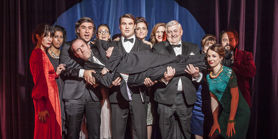 I Want My Wife Back. Image shows from L to R: Bex (Caroline Catz), Nareesha (Priyanga Burford), Julian Wolverton (James Lance), Emma (Susannah Fielding), Curtis (Stewart Wright), Tamzin (Kate Miles), Abby (Abigail Thaw), Don (Peter Wight), Paula (Jan Francis), Bex (Caroline Catz), Grant (Kenneth Collard), Murray (Ben Miller). Copyright: Busby Productions / Mainstreet Pictures. I Want My Wife Back. Image shows from L to R: Bex (Caroline Catz), Nareesha (Priyanga Burford), Julian Wolverton (James Lance), Emma (Susannah Fielding), Curtis (Stewart Wright), Tamzin (Kate Miles), Abby (Abigail Thaw), Don (Peter Wight), Paula (Jan Francis), Bex (Caroline Catz), Grant (Kenneth Collard), Murray (Ben Miller). Copyright: Busby Productions / Mainstreet Pictures.