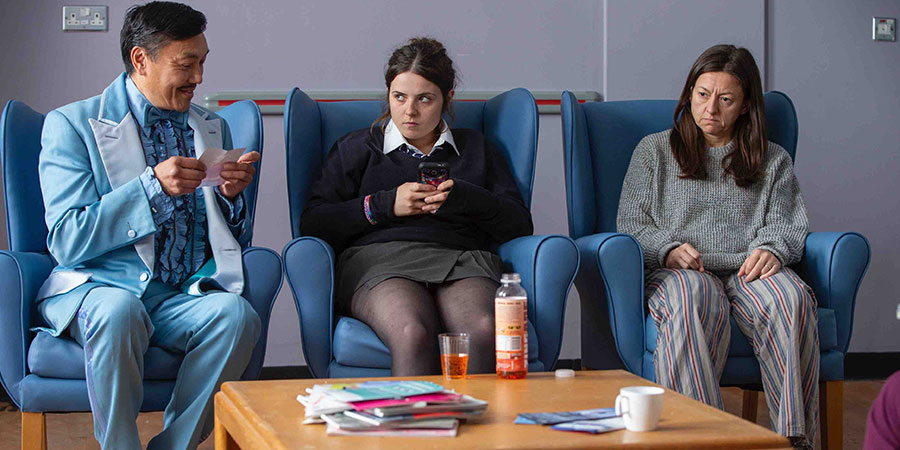 In My Skin. Image shows from L to R: Alfred (Dave Wong), Bethan (Gabrielle Creevy), Katrina (Jo Hartley). In My Skin. Image shows from L to R: Alfred (Dave Wong), Bethan (Gabrielle Creevy), Katrina (Jo Hartley).