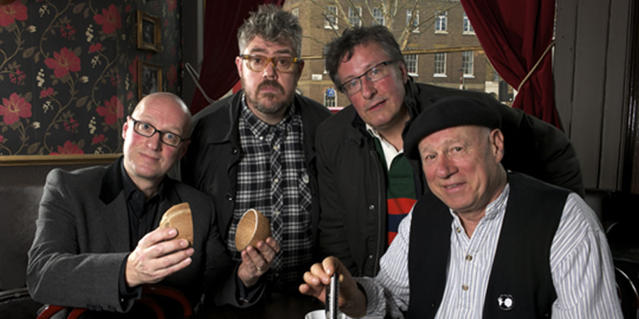 In Transit. Image shows from L to R: Ade (Adrian Edmondson), Phill (Phill Jupitus), Rowland (Rowland Rivron), Neil (Neil Innes). Copyright: Giddy Goat Productions. In Transit. Image shows from L to R: Ade (Adrian Edmondson), Phill (Phill Jupitus), Rowland (Rowland Rivron), Neil (Neil Innes). Copyright: Giddy Goat Productions.