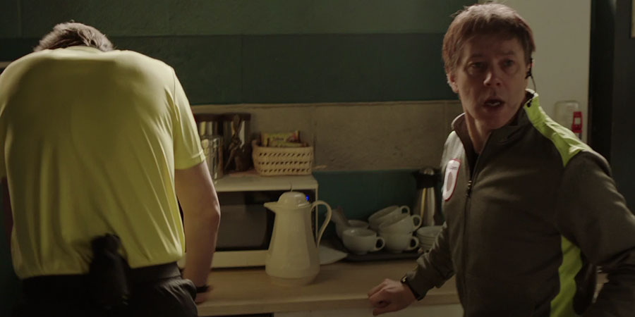 Inside No. 9. Image shows from L to R: Martin (David Morrissey), Brendan (Reece Shearsmith). Copyright: BBC Studios. Inside No. 9. Image shows from L to R: Martin (David Morrissey), Brendan (Reece Shearsmith). Copyright: BBC Studios.