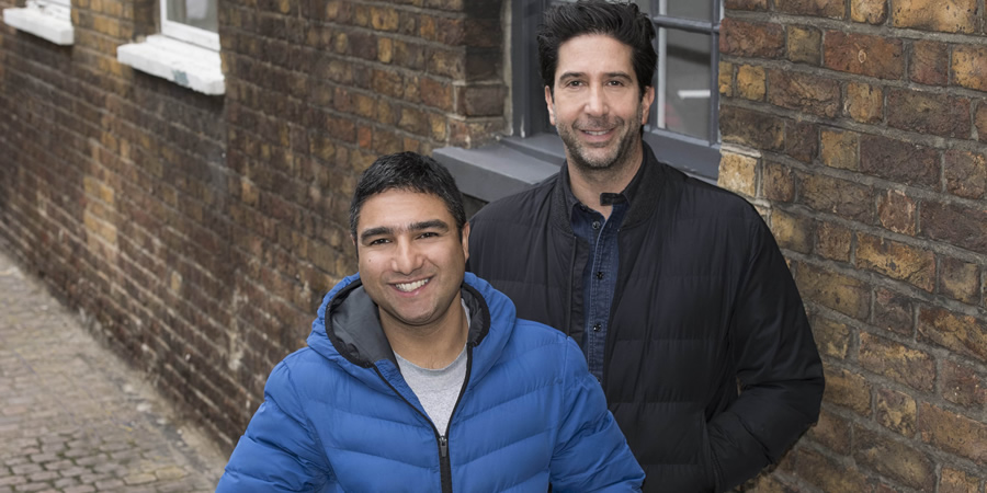 Intelligence. Image shows from L to R: Joseph Harries (Nick Mohammed), Jerry Bernstein (David Schwimmer). Intelligence. Image shows from L to R: Joseph Harries (Nick Mohammed), Jerry Bernstein (David Schwimmer).