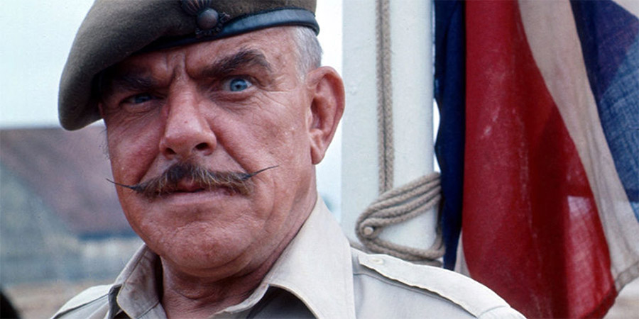 It Ain't Half Hot Mum. BSM 'Shut Up' Williams (Windsor Davies). Copyright: BBC. It Ain't Half Hot Mum. BSM 'Shut Up' Williams (Windsor Davies). Copyright: BBC.