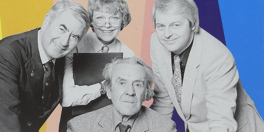 It Sticks Out Half A Mile. Image shows from L to R: Bert Hodges (Bill Pertwee), Miss Perkins (Vivienne Martin), Arthur Wilson (John Le Mesurier), Frank Pike (Ian Lavender). Copyright: BBC. It Sticks Out Half A Mile. Image shows from L to R: Bert Hodges (Bill Pertwee), Miss Perkins (Vivienne Martin), Arthur Wilson (John Le Mesurier), Frank Pike (Ian Lavender). Copyright: BBC.