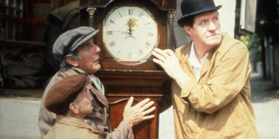 Photograph courtesy of Revelation Films. Image shows from L to R: Little Removal Man (Johnny Vyvyan), Head Removal Man (Eric Sykes), Big Removal Man (Tommy Cooper). Copyright: Thames Television. Photograph courtesy of Revelation Films. Image shows from L to R: Little Removal Man (Johnny Vyvyan), Head Removal Man (Eric Sykes), Big Removal Man (Tommy Cooper). Copyright: Thames Television.