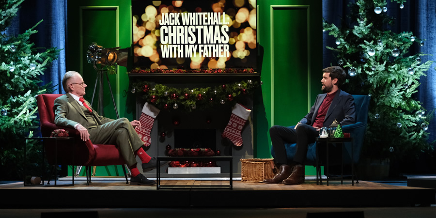 Jack Whitehall: Christmas With My Father. Image shows from L to R: Michael Whitehall, Jack Whitehall. Copyright: Tiger Aspect Productions. Jack Whitehall: Christmas With My Father. Image shows from L to R: Michael Whitehall, Jack Whitehall. Copyright: Tiger Aspect Productions.