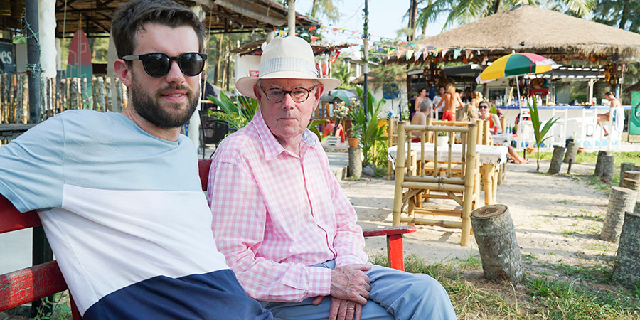 Jack Whitehall: Travels With My Father. Image shows from L to R: Jack Whitehall, Michael Whitehall. Copyright: Netflix. Jack Whitehall: Travels With My Father. Image shows from L to R: Jack Whitehall, Michael Whitehall. Copyright: Netflix.